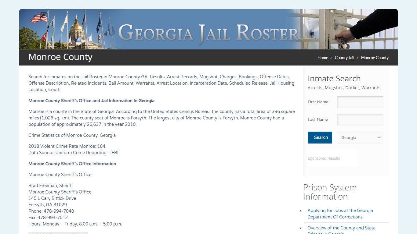 Monroe County | Georgia Jail Inmate Search